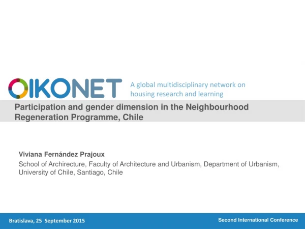 Participation and gender dimension in the Neighbourhood Regeneration Programme, Chile