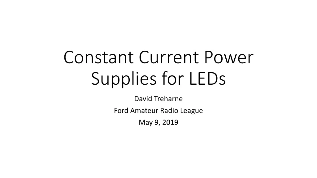 constant current power supplies for leds