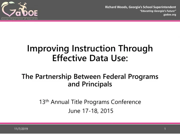 13 th Annual Title Programs Conference June 17-18, 2015