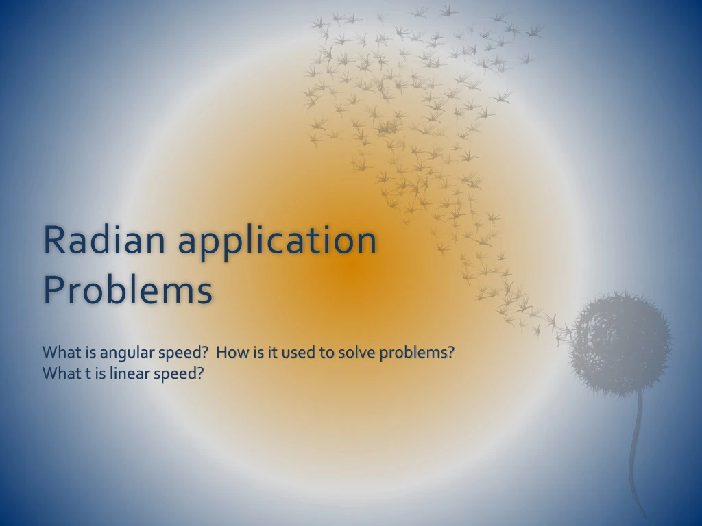 radian application problems