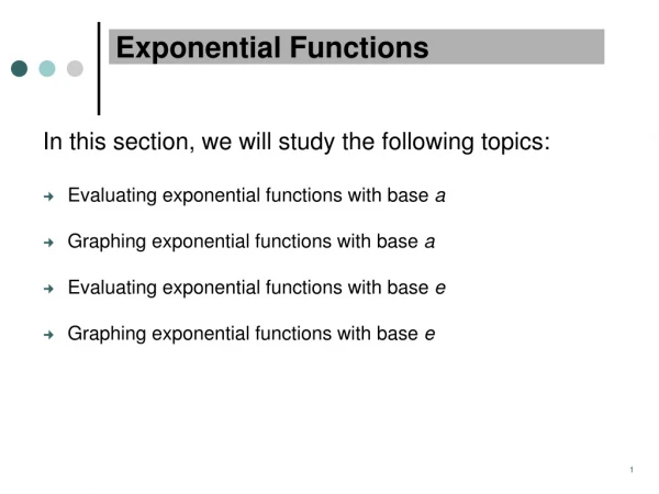 Exponential Functions