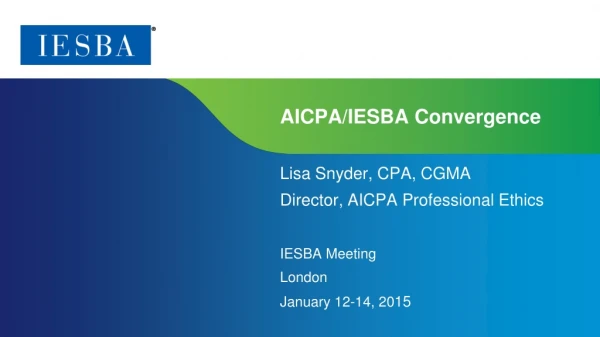 AICPA/IESBA Convergence
