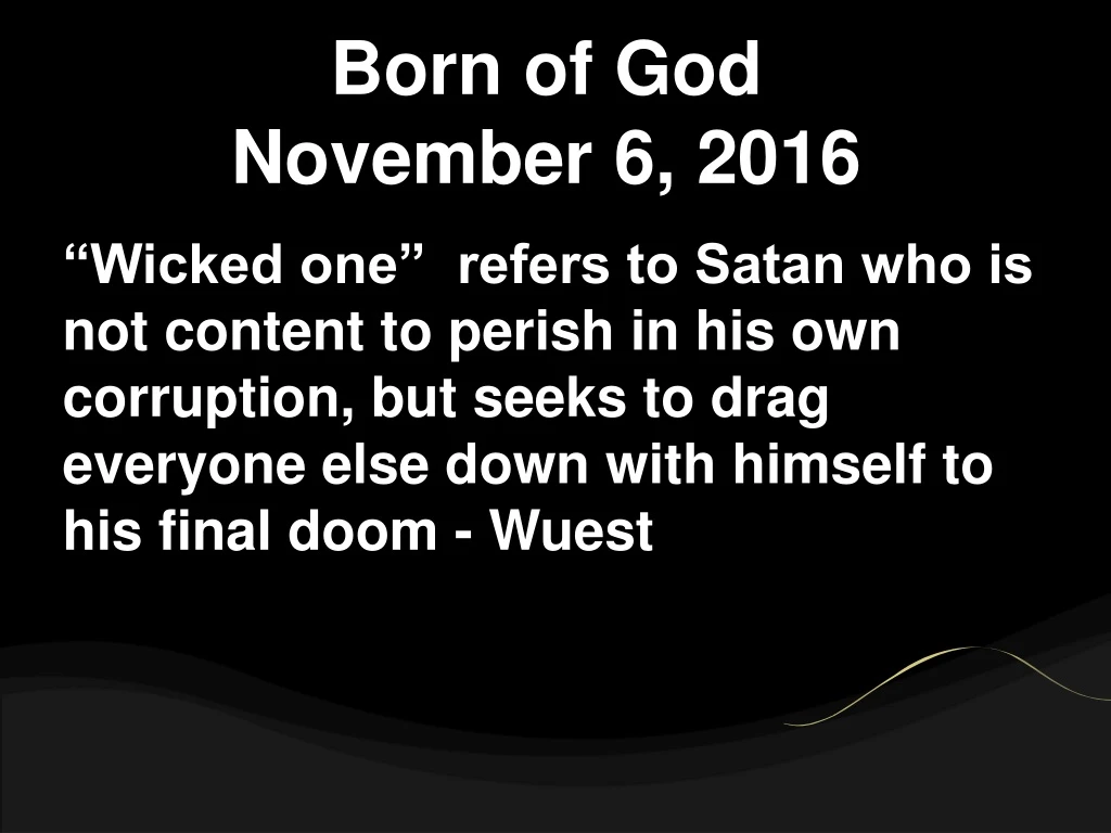 born of god november 6 2016