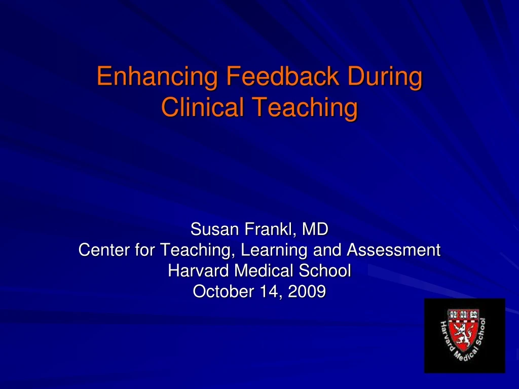 enhancing feedback during clinical teaching
