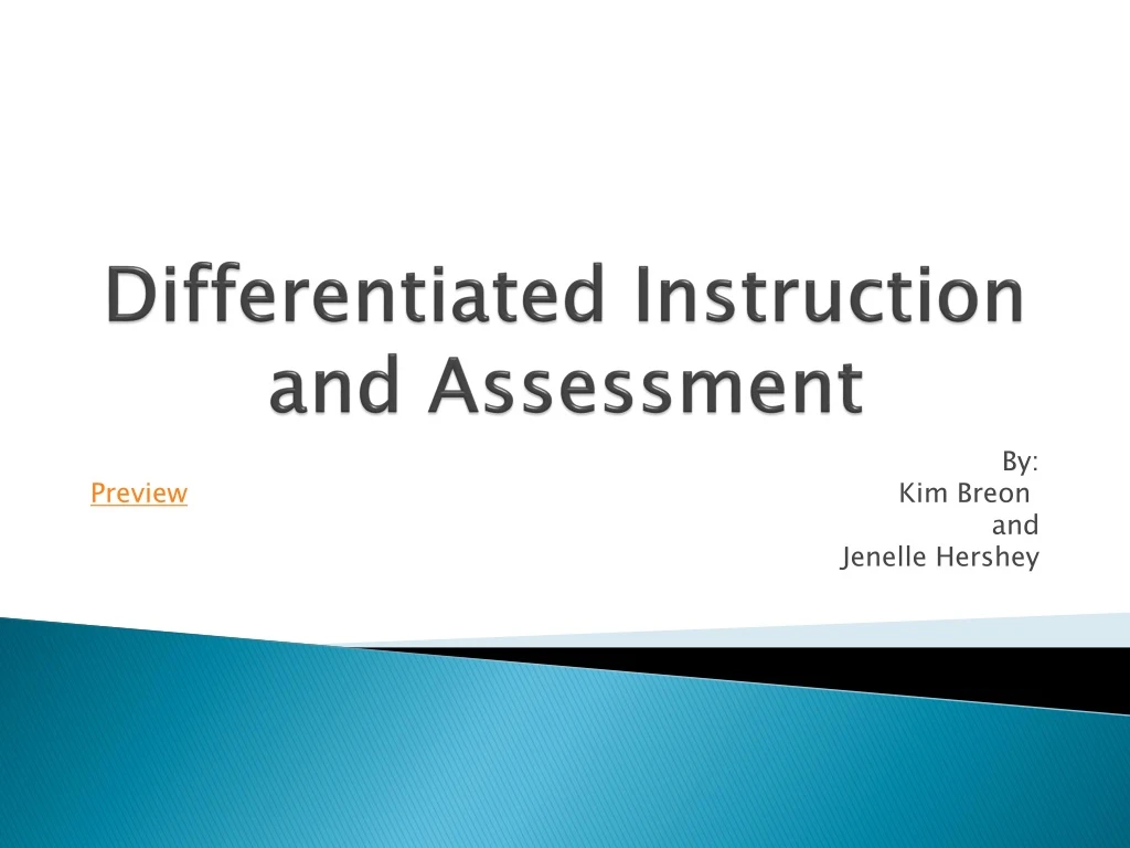 differentiated instruction and assessment