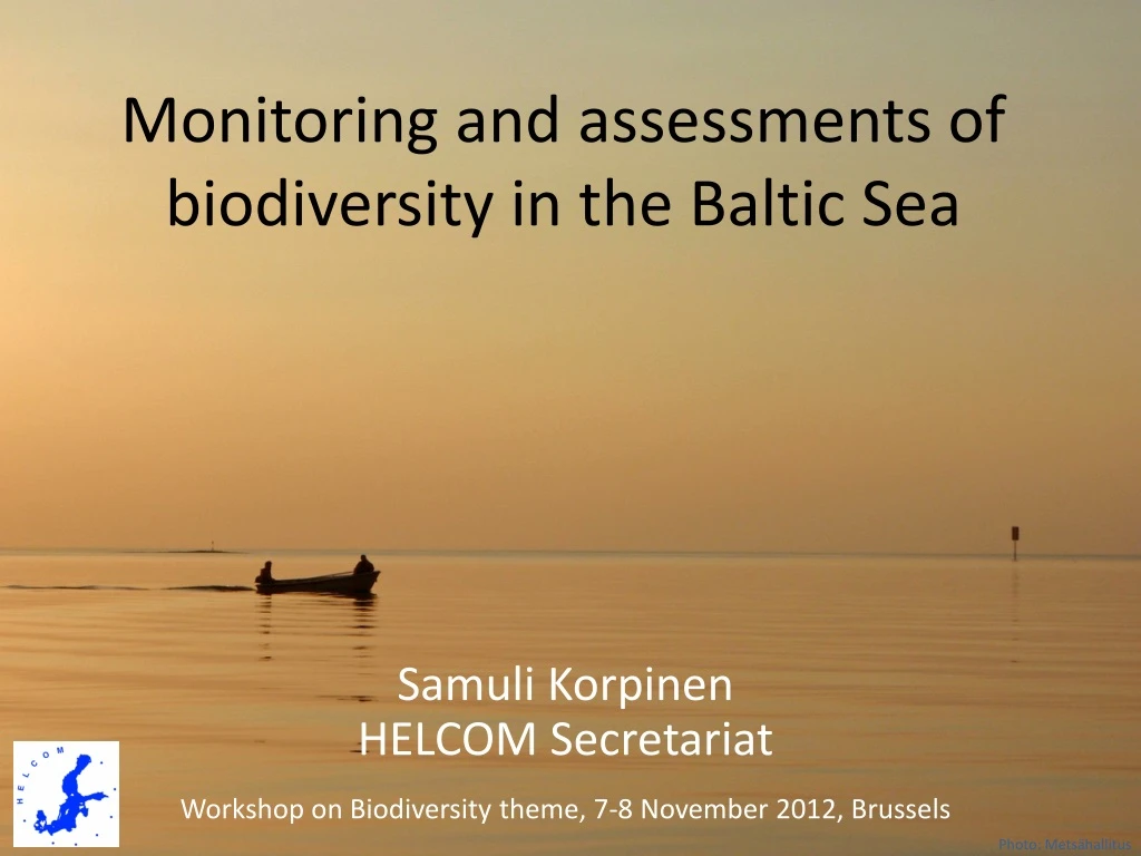 monitoring and assessments of biodiversity in the baltic sea