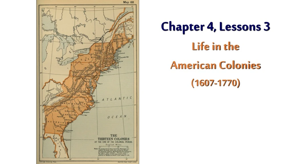 chapter 4 lessons 3 life in the american colonies 1607 1770