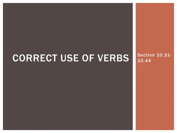 Correct Use of verbs