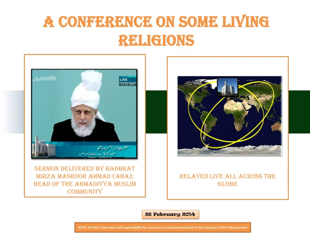a conference on some living religions