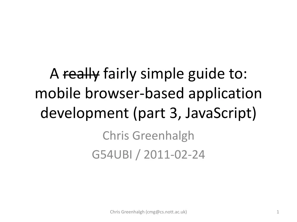 a really fairly simple guide to mobile browser based application development part 3 javascript