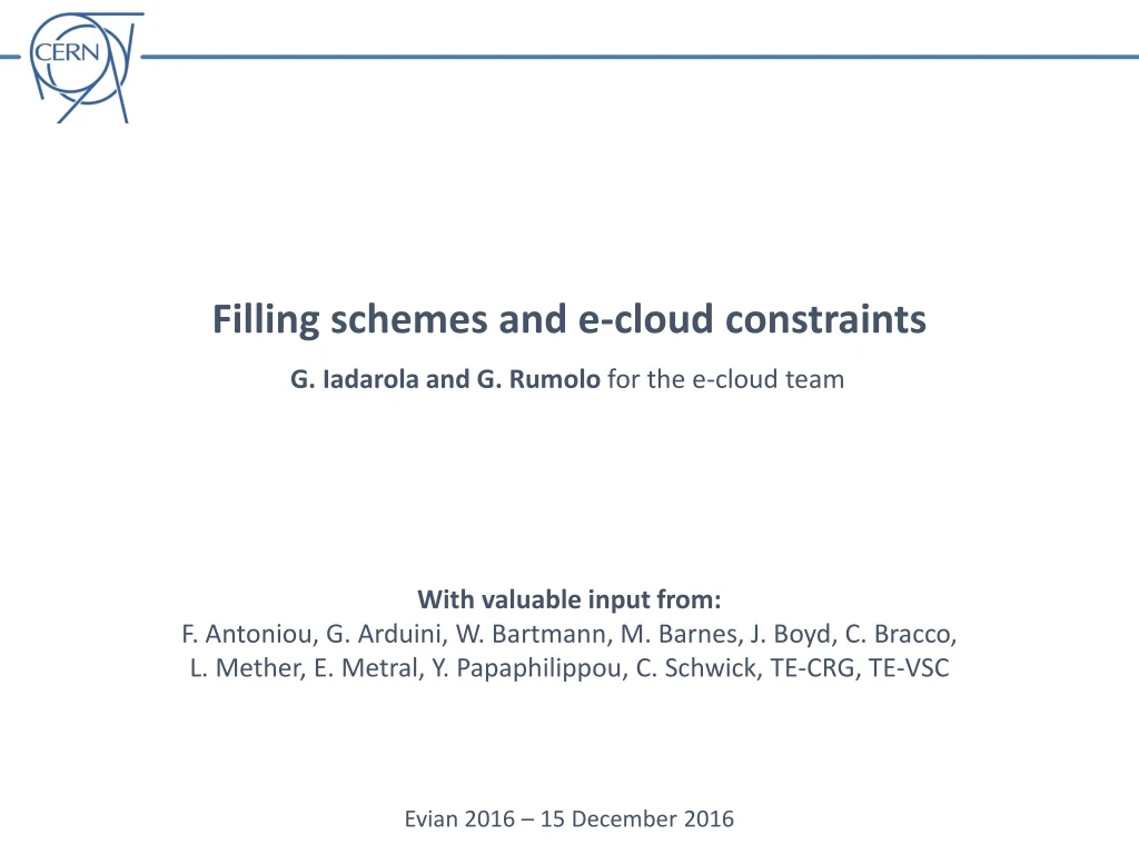 filling schemes and e cloud constraints