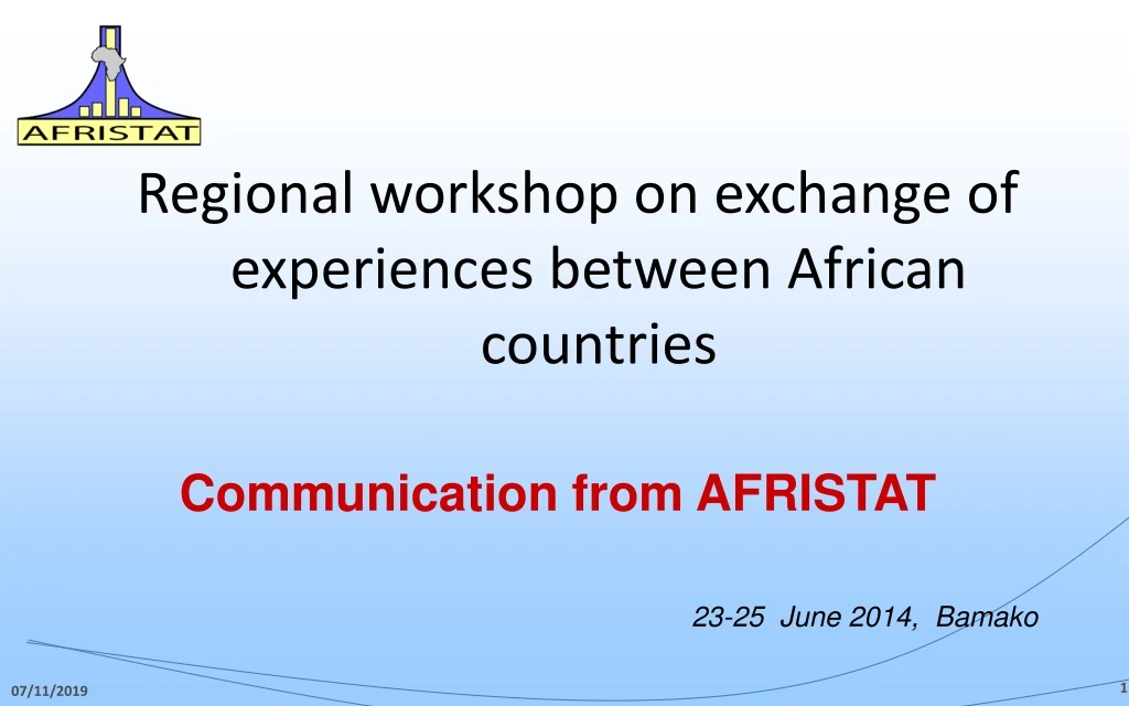 regional workshop on exchange of experiences