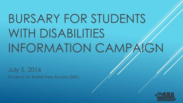 Bursary for Students with Disabilities Information Campaign