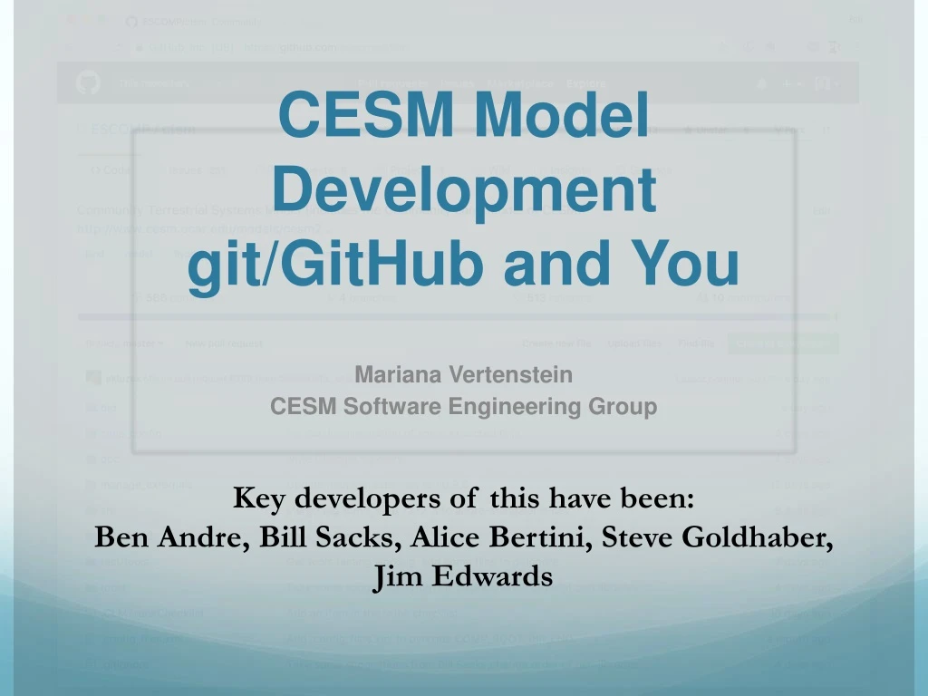 mariana vertenstein cesm software engineering group