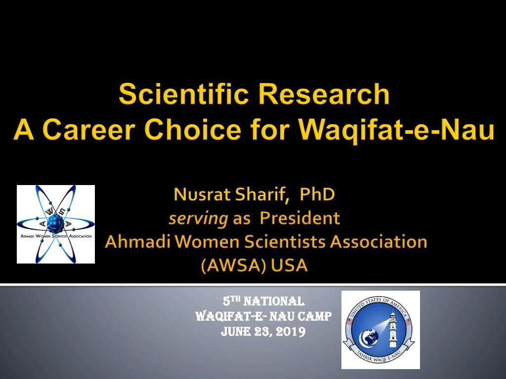 scientific research a career choice for waqifat