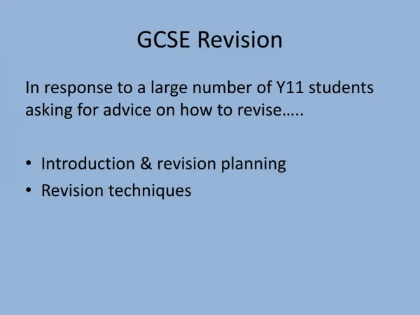 GCSE Revision