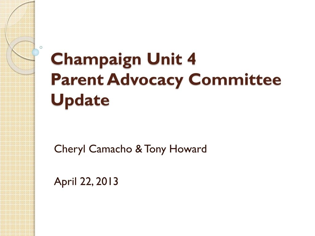 champaign unit 4 parent advocacy committee update