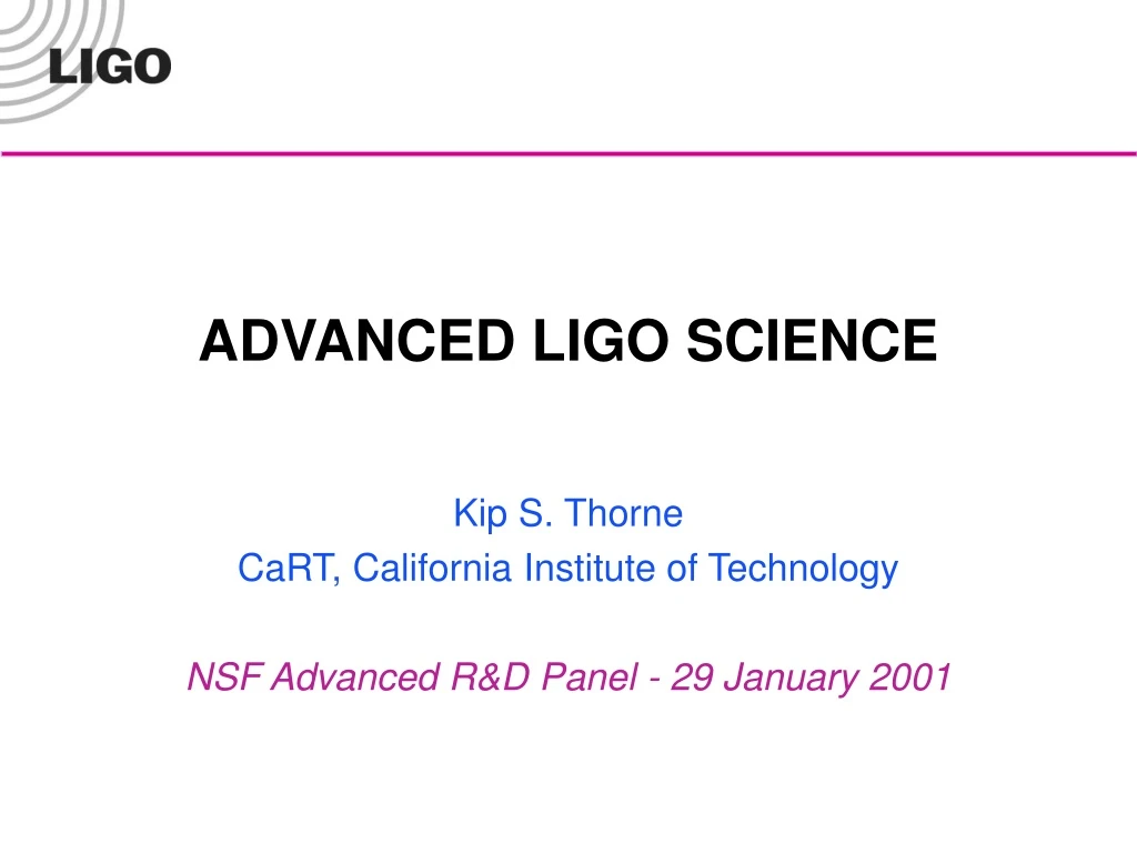 advanced ligo science