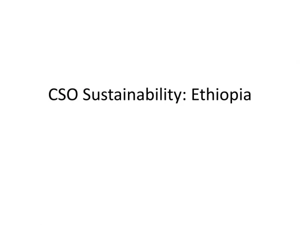 CSO Sustainability: Ethiopia