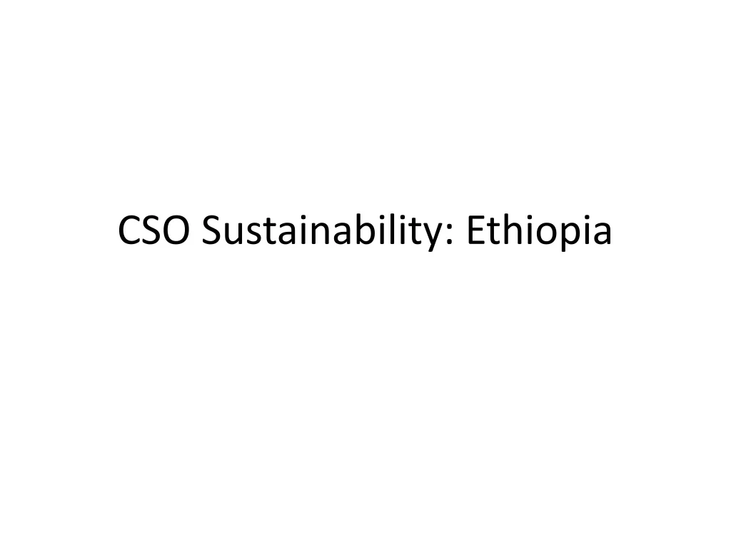 cso sustainability ethiopia