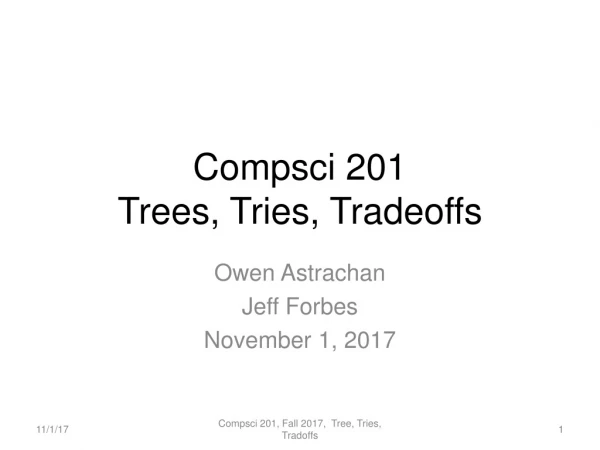 Compsci 201 Trees, Tries, Tradeoffs