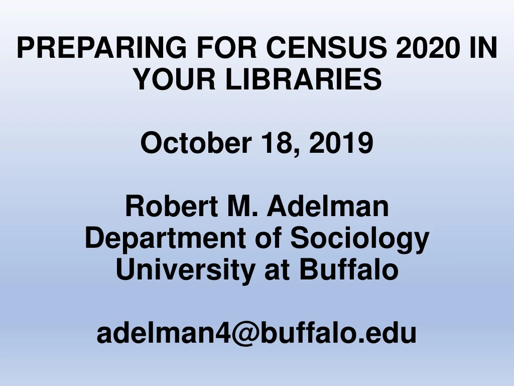 preparing for census 2020 in your libraries
