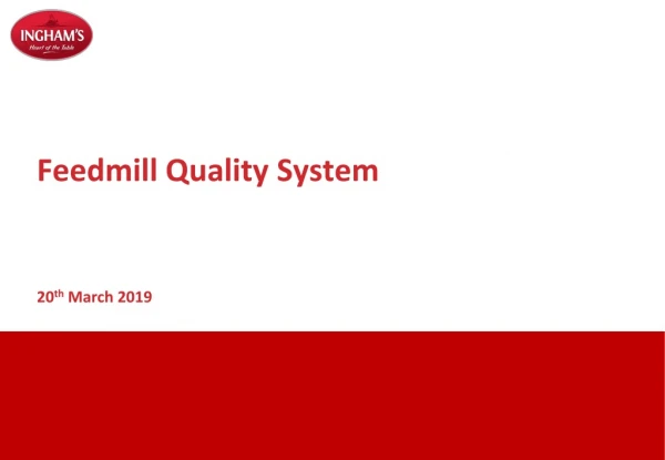 Feedmill Quality System