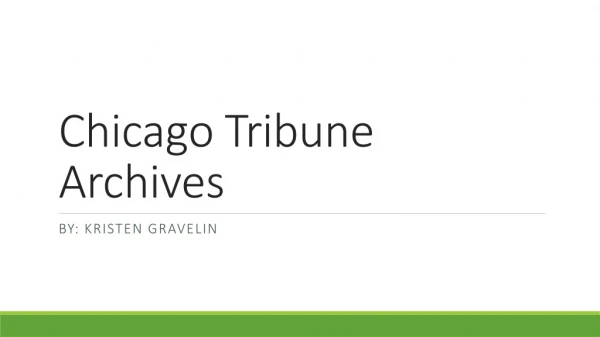 Chicago Tribune Archives
