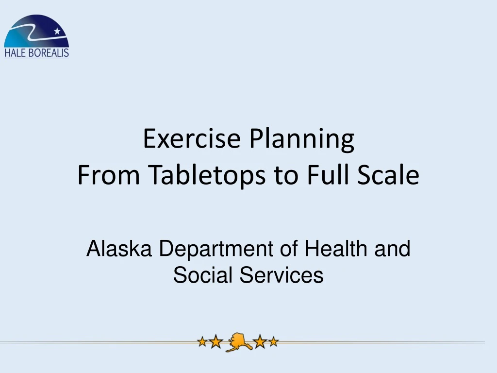 exercise planning from tabletops to full scale