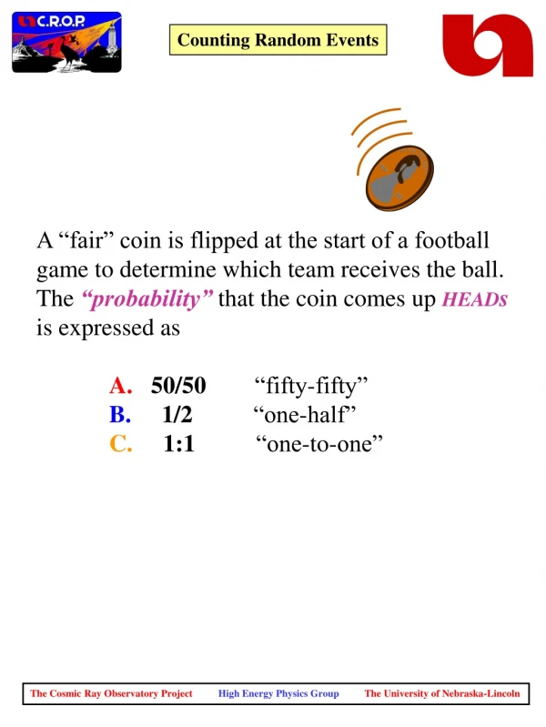A “fair” coin is flipped at the start of a football