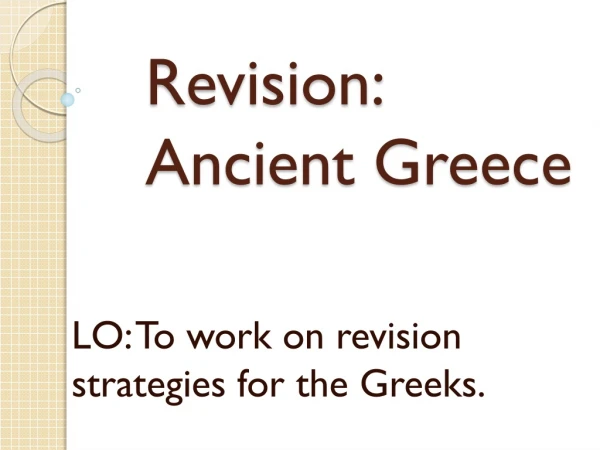 Revision: Ancient Greece