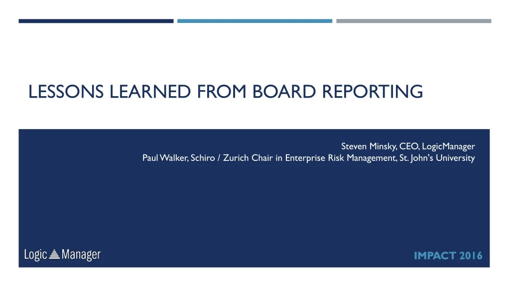 lessons learned from board reporting