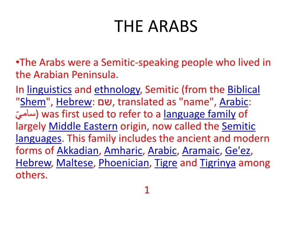 the arabs