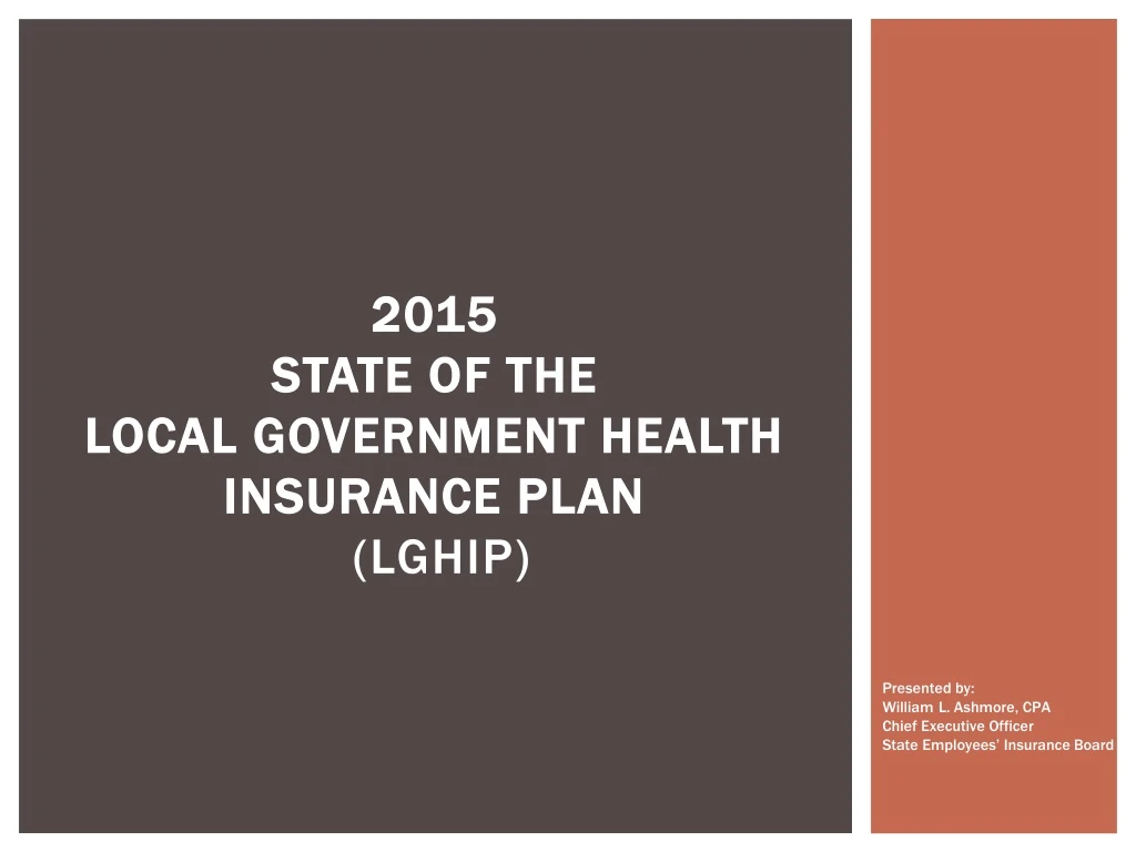 2015 state of the local government health insurance plan lghip