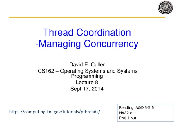 Thread Coordination -Managing Concurrency