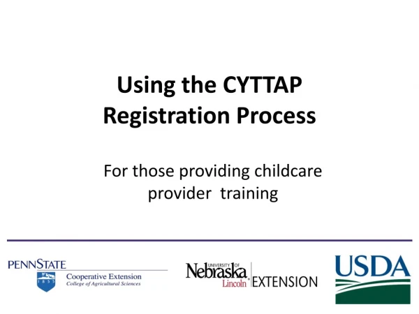 Using the CYTTAP Registration Process