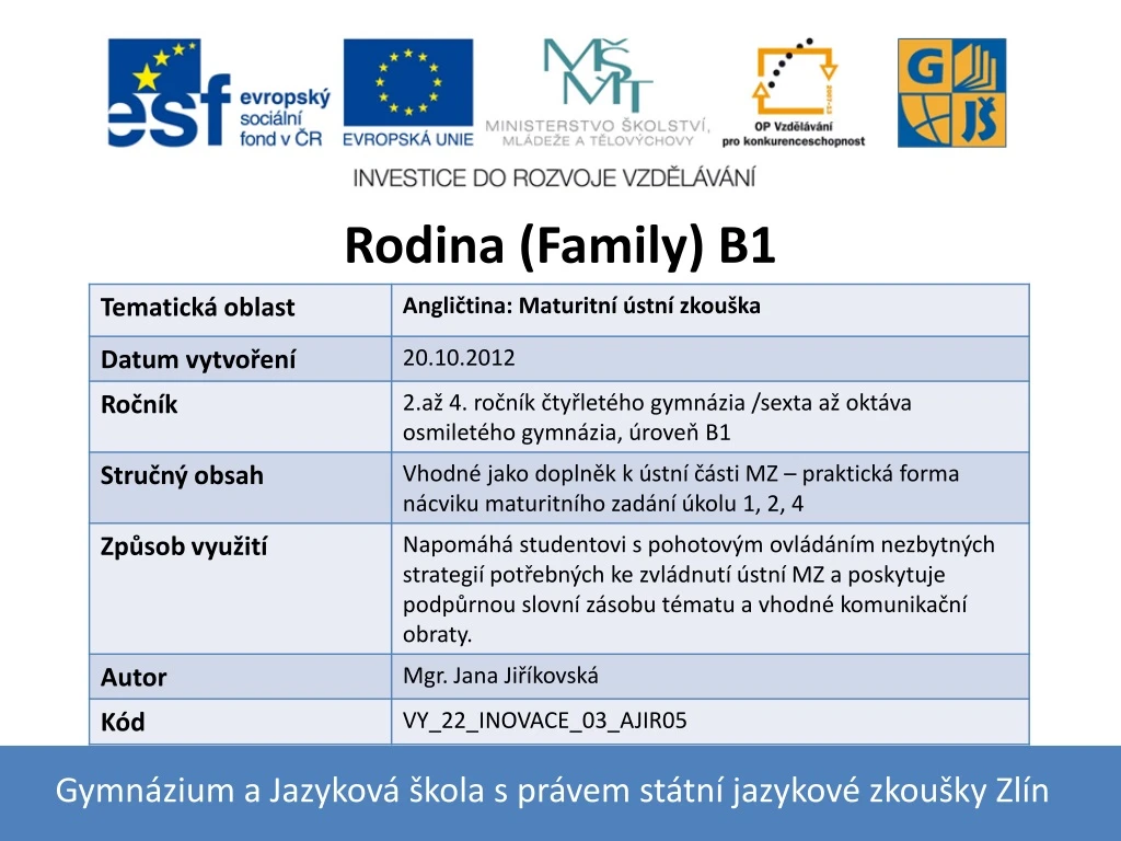 rodina family b1