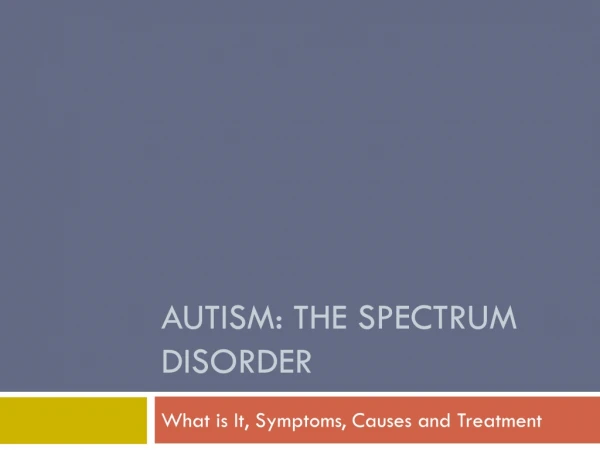 Autism: The spectrum disorder
