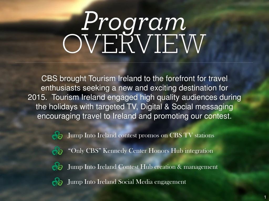 cbs brought tourism ireland to the forefront