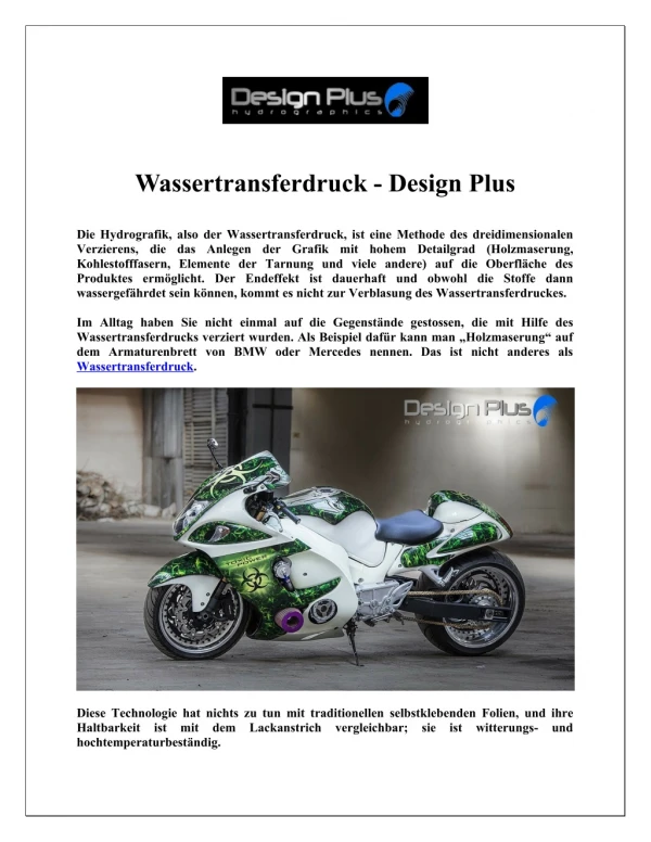 Wassertransferdruck - Design Plus