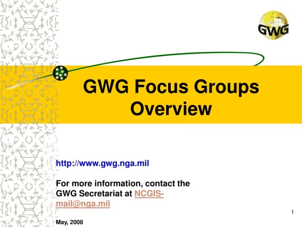 GWG Focus Groups Overview