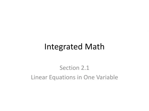 Integrated Math