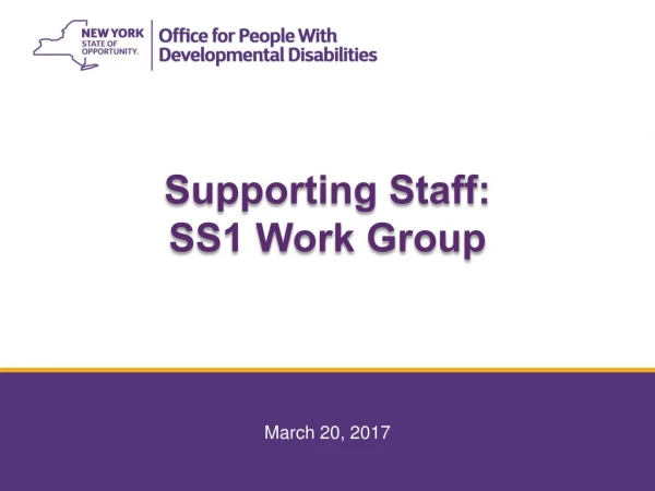 Supporting Staff: SS1 Work Group