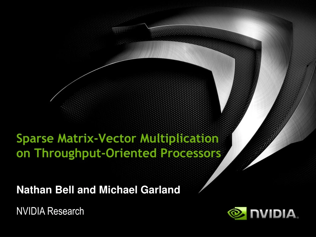 sparse matrix vector multiplication on throughput oriented processors