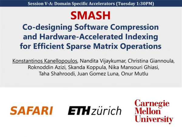 SMASH Co-designing Software Compression and Hardware-Accelerated Indexing