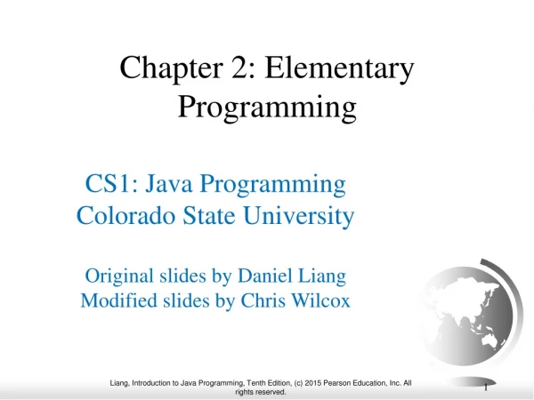 Chapter 2: Elementary Programming