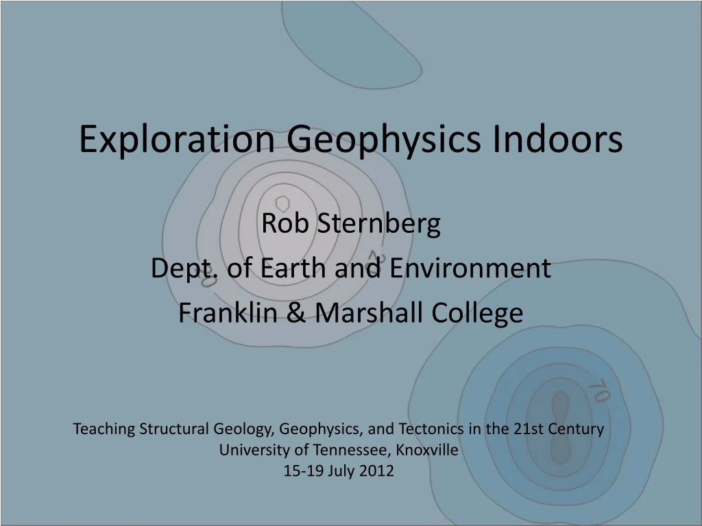 exploration geophysics indoors