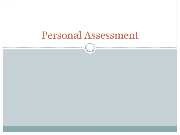 Personal Assessment