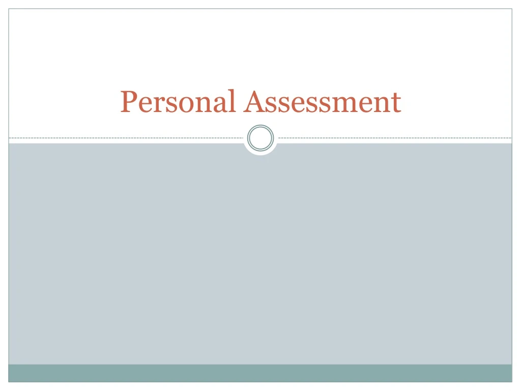 personal assessment