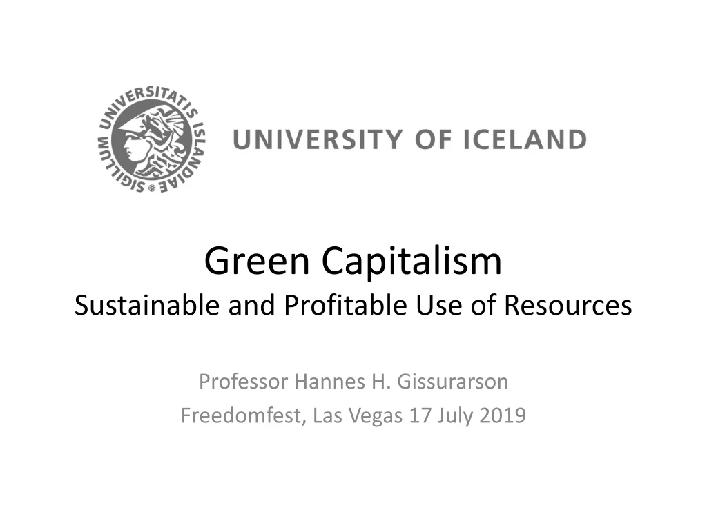 green capitalism sustainable and profitable use of resources